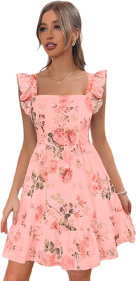 buggies Women A-line Pink Knee Length Dress