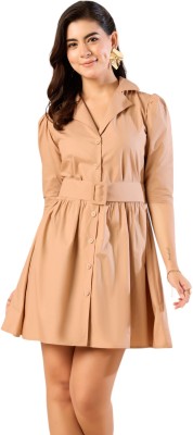 kiarabel retail Women A-line Beige Dress