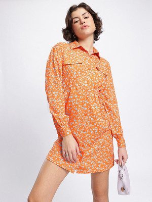 Dressberry Women Shirt Orange Mini/Short Dress
