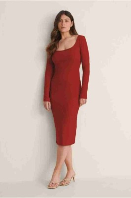 SWEVENFASHION Women Bodycon Red Dress