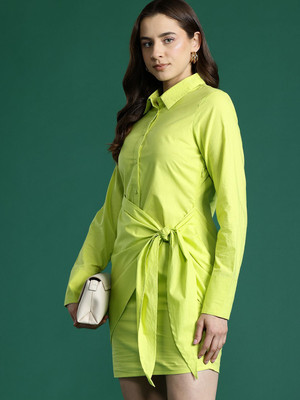 Dressberry Women Shirt Green Mini/Short Dress