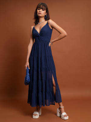 Tokyo Talkies Women Maxi Dark Blue Midi/Calf Length Dress