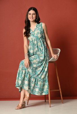 Mittal Enterprises Women Maxi Green Midi/Calf Length Dress