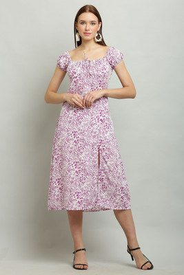 Shyammc Women A-line Purple Midi/Calf Length Dress