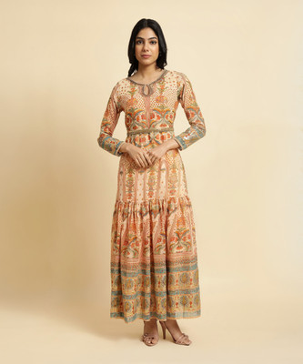 W Women A-line Multicolor Ankle Length Dress