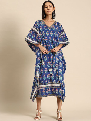 all about you Women Kaftan Blue Midi/Calf Length Dress