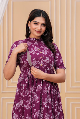 sanjya Women Maxi Purple Midi/Calf Length Dress