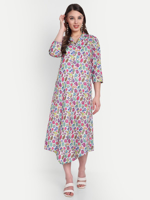 tilism Women Shirt Multicolor Midi/Calf Length Dress