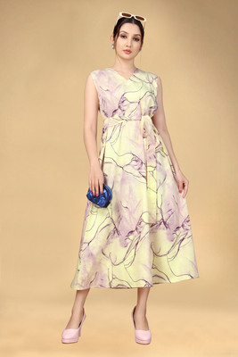 Adini Women Maxi Purple Ankle Length Dress