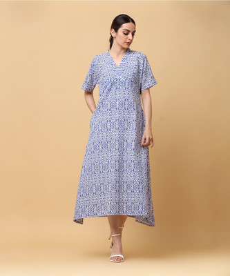 Black & Blah Blah Women A-line Blue Midi/Calf Length Dress