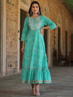 Juniper Women Ethnic Dress Green Dress