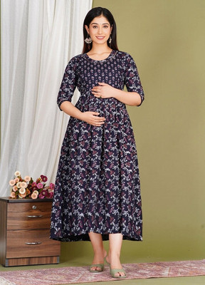 Stylishthread Women Fit and Flare Multicolor Midi/Calf Length Dress