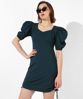 CAMPUS SUTRA Women A-line Dark Green Dress