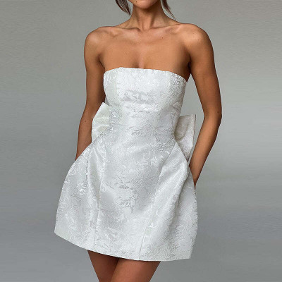 OUTZIDR Women Fit and Flare White Above Knee/Mid Thigh Length Dress