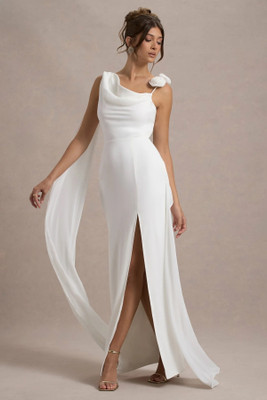 Traquila Women A-line White Maxi/Full Length Dress