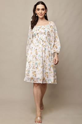 Tamina Women A-line Multicolor Knee Length Dress