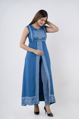 PURSHOTTAM WALA Women A-line Yellow Maxi/Full Length Dress