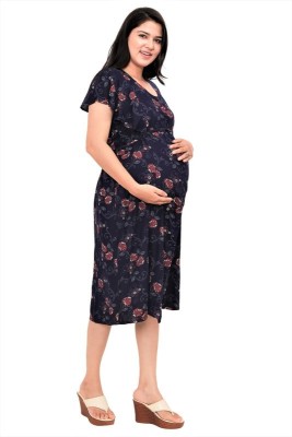 Mama & Bebe Women A-line Dark Blue Dress