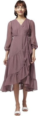 Honey By Pantaloons Women Layered Pink Dress