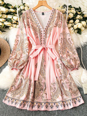Sheetal Accociates Women A-line Pink Mini/Short Dress