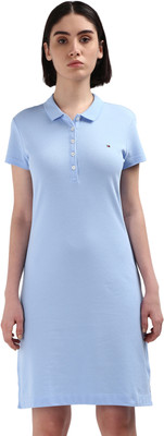 TOMMY HILFIGER Women T Shirt Blue Above Knee/Mid Thigh Length Dress
