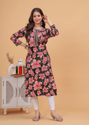 Dk Fab Women Fit and Flare Black Below Knee Dress