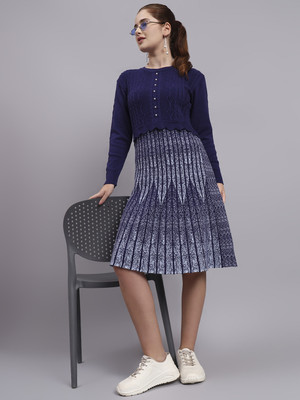 MODKLINE Women Sweater Dark Blue Below Knee Dress