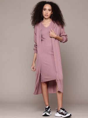 Roadster Women Gathered Pink Dress