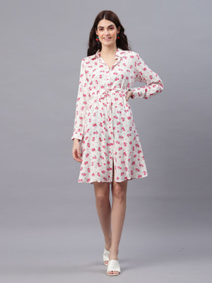 Fiorenza Women Shirt White Below Knee Dress