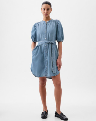 GAP Women Shirt Blue Mini/Short Dress
