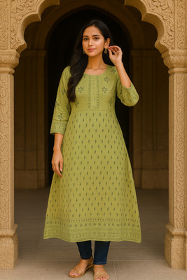 Orange Paper Women A-line Grey Ankle Length Dress
