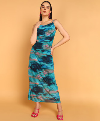 all about you Women Bodycon Multicolor Maxi/Full Length Dress