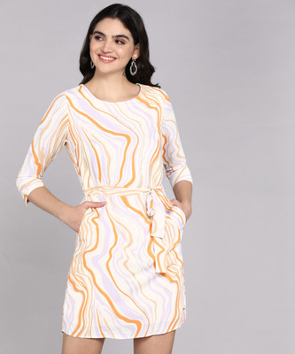 Allen Solly Women Sheath Multicolor Above Knee/Mid Thigh Length Dress