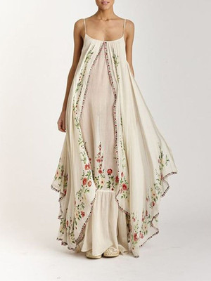 bebe Women Maxi Beige Full Length Dress