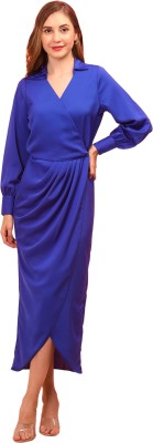 Globus Women Wrap Blue Dress