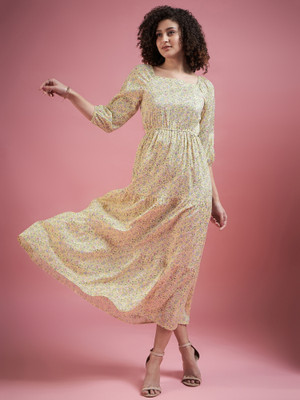 Dressberry Women A-line Multicolor Midi/Calf Length Dress