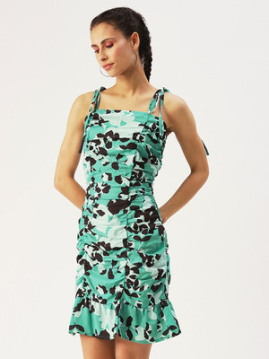 Dressberry Women Sheath Green Above Knee/Mid Thigh Length Dress