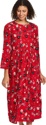 ishaanvi fashion Women Fit and Flare Multicolor Midi/Calf Length Dress