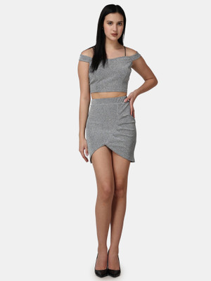 METRONAUT Women Two Piece Dress Grey Mini/Short Dress
