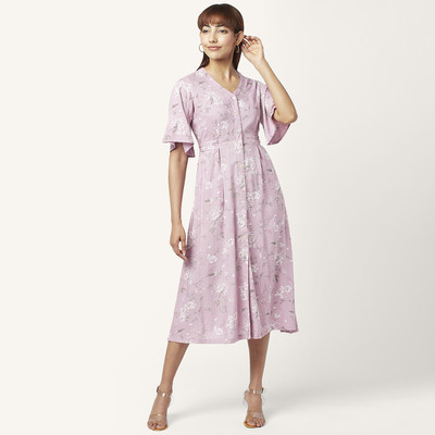 Akkriti by Pantaloons Women A-line Multicolor Midi/Calf Length Dress