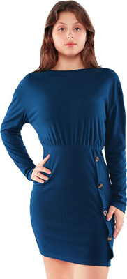 London Rag Women Bodycon Dark Blue Above Knee/Mid Thigh Length Dress