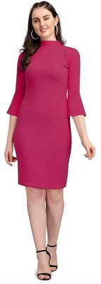 Mohitkumar Singh Women Ribbed Pink Dress