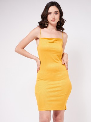 ZIMA LETO Women Bodycon Yellow Dress