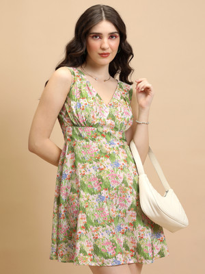 Tokyo Talkies Women Fit and Flare Multicolor Above Knee/Mid Thigh Length Dress