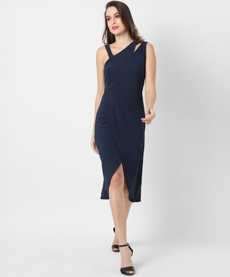 Pina Colada Women A-line Black Midi/Calf Length Dress