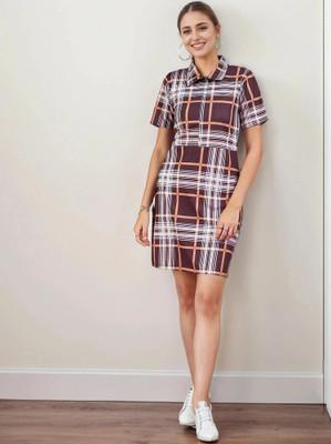 AA-HA! Women A-line Multicolor Above Knee/Mid Thigh Length Dress