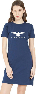 HouseOfCommon Women T Shirt Grey Above Knee/Mid Thigh Length Dress