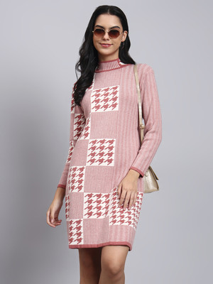 MODKLINE Women Sweater Pink Below Knee Dress