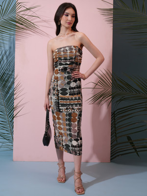 Tokyo Talkies Women Bodycon Multicolor Midi/Calf Length Dress