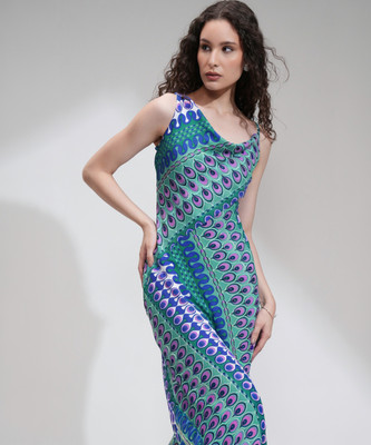 Tokyo Talkies Women Fit and Flare Multicolor Midi/Calf Length Dress